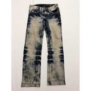 Lee Straight Jeans Womens 25 Blue Acid Wash Low Rise Sequin Pocket 28x32